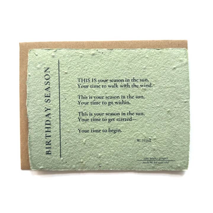 BIRTHDAY SEASON: Plantable Herb Seeded Card for wholesale by tiny poetry project