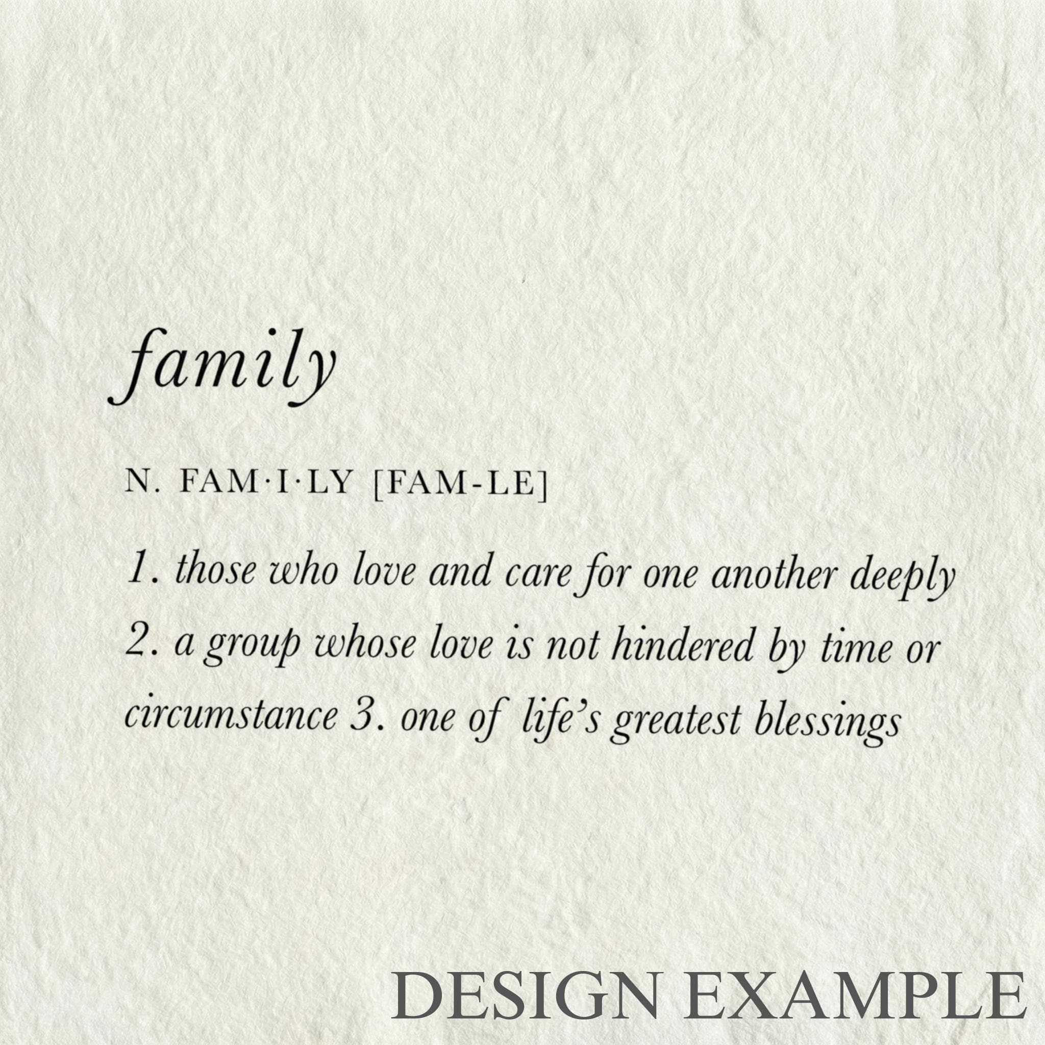 DWELL Home Shoppe - Wholesale Art Print - Glass Table Frames & Cards - Family Definition | Gift For1