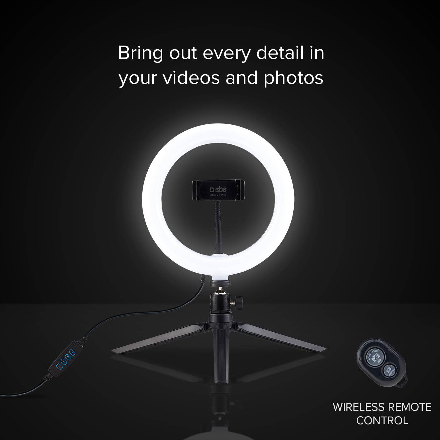 SBS - Wholesale Phone/Tablet Stand - Tripod With 20Cm Selfie Ring Light1