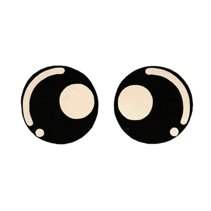 Yeux en feutre à pois blancs 25 mm pour la vente par OrozcoCraftCo