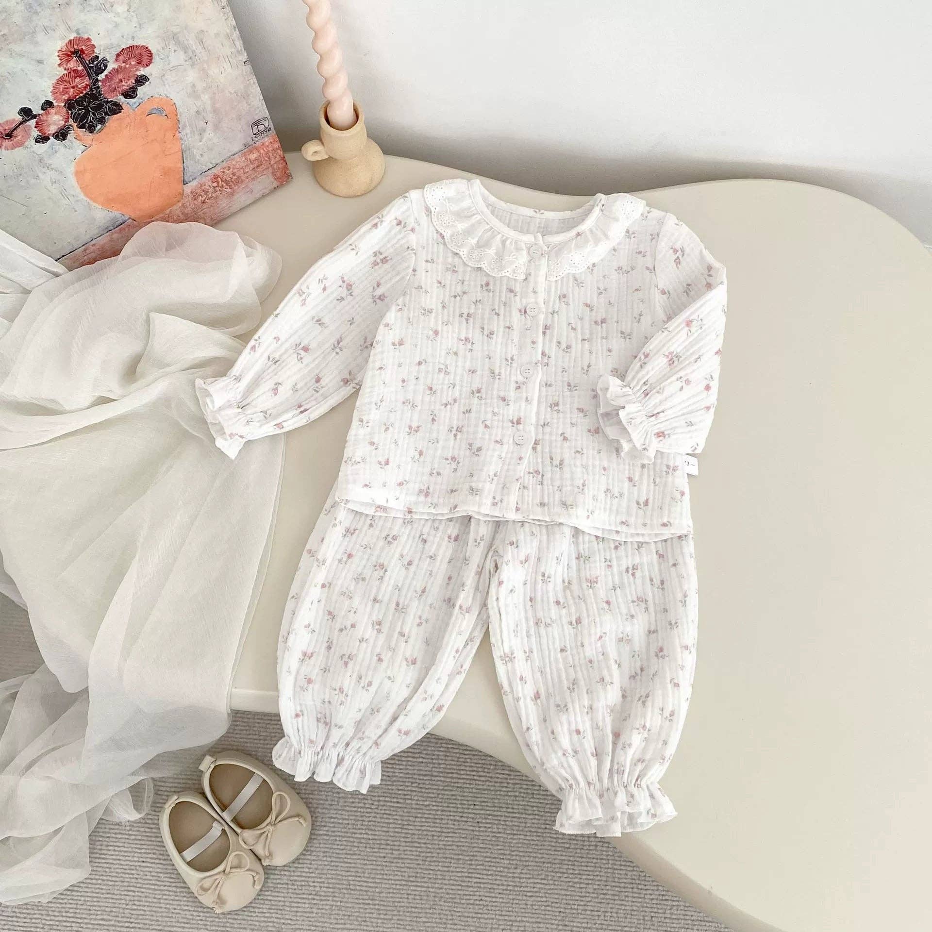 Conjunto de pijama de primavera y otoño para niñas bebés con