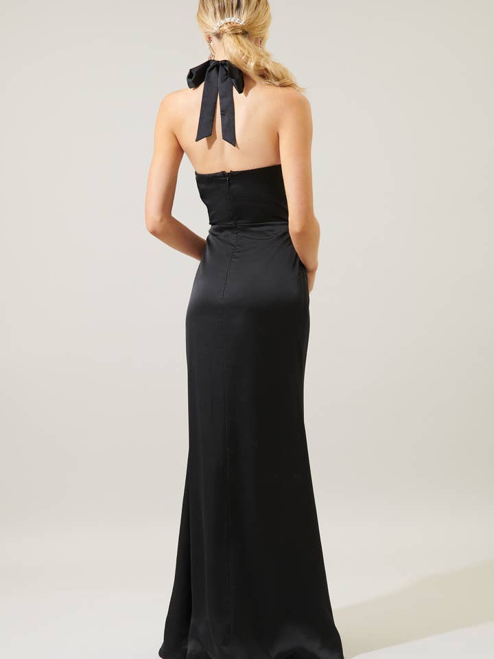Sugarlips - Wholesale Gown - Women's - Spellbound Halter Satin Maxi Dress