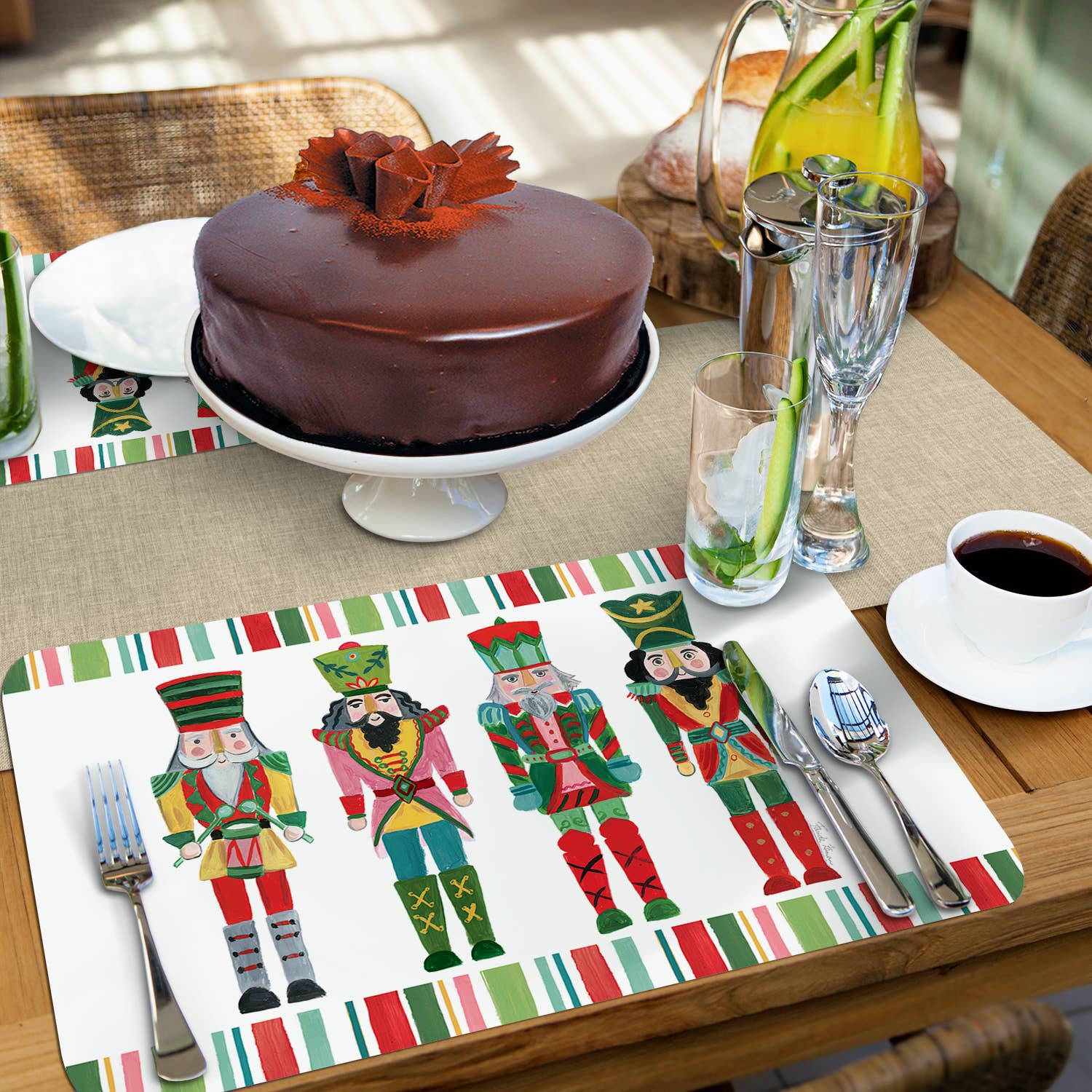 CounterArt/Highland Home/Thirstystone - Wholesale Placemat - "Holiday Nutcrackers" Reversible Plastic Placemat6
