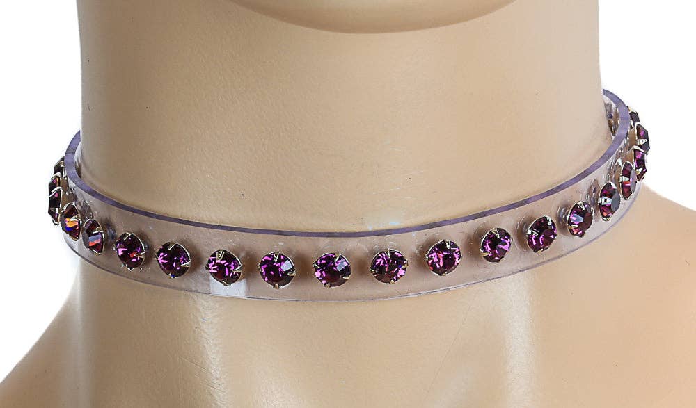 Funk Plus - Wholesale Choker/Collar - CK247CLR RHINESTONE CLEAR  CHOKER0
