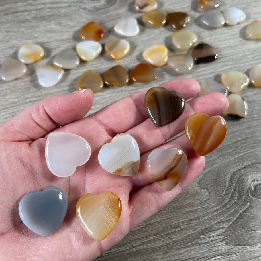 Keystone Crystals - Wholesale Spiritual Stone/Crystal - Gemstone Flat Heart Carvings 1-Inch  – Bulk Crystal Hearts33