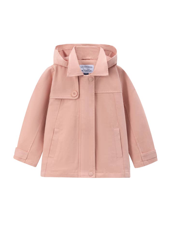 Langer rosa Windbreaker für Mädchen für den Großhandel von Newness Kids