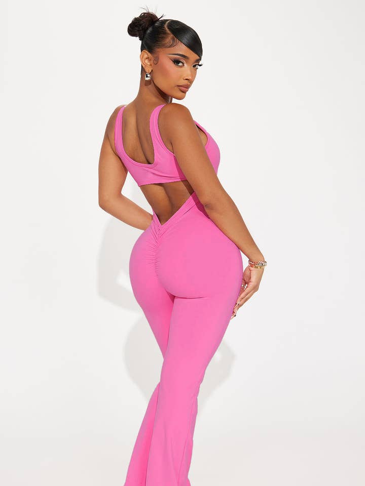5besties inc - Wholesale Unitard - Women's - CUTOUT BACK ACTIVE JUMPSUIT