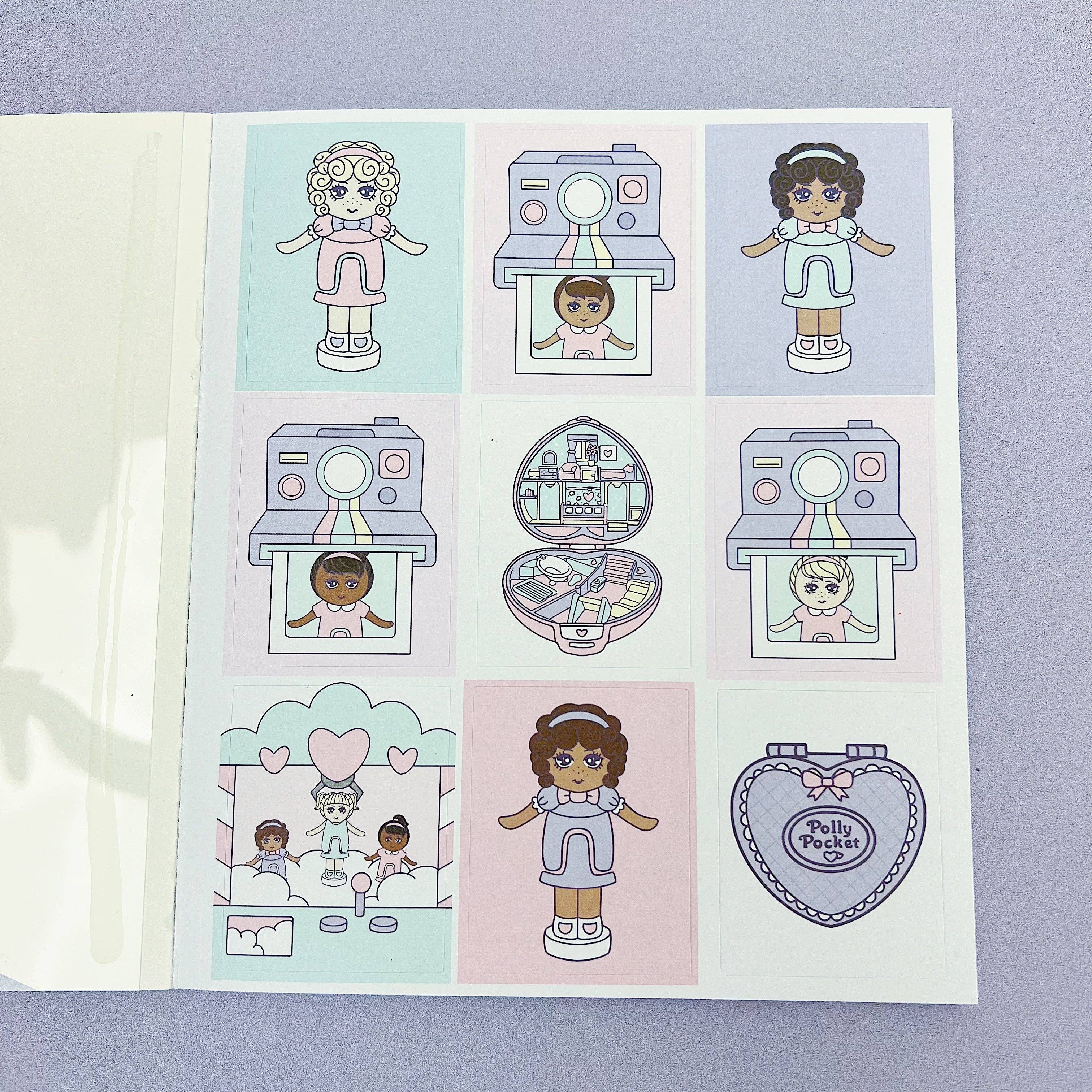 The HoneyBShop - Wholesale Sticker - Polly Pocket Sticker Book | Matte Sticker Paper | 10 Pages | Holographic Foiled1