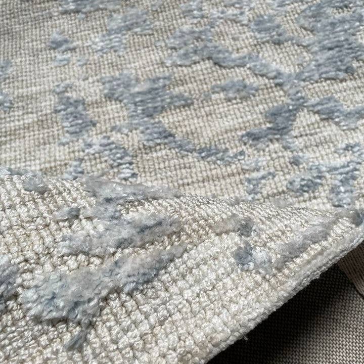 home mart goods - Wholesale Area Rug - 5'3"x7'6" Feet Viscose Wool Handmade Ivory Blue Area Rug2