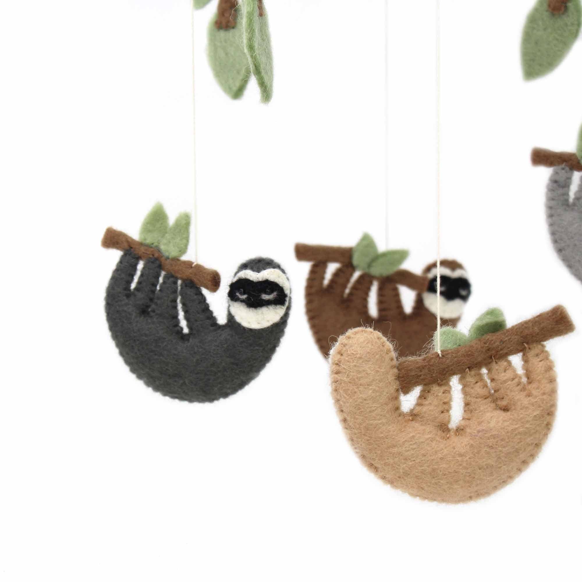 Global Crafts - Wholesale Baby Mobile - Sloths Felt Nursery Mobile2