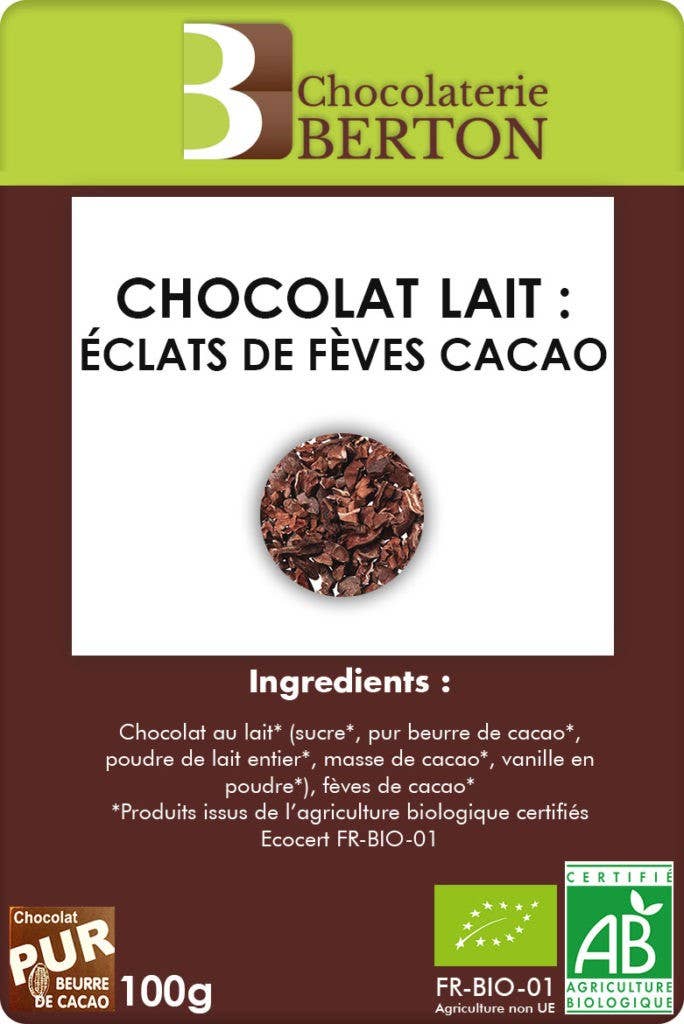 Chocolaterie Berton / Omegachoco - Wholesale Chocolate Bar - Organic Chocolate Bar Milk Cocoa Bean Chips0