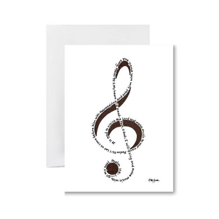 Treble Clef card with envelope for wholesale by Inspirational Arts - Faith-inspired Christian gifts