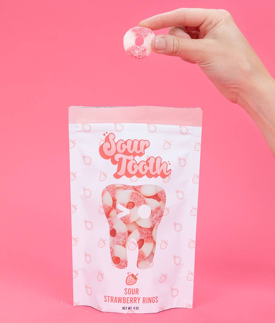 Sour Tooth - Wholesale Gummy - Sour Strawberry Rings1