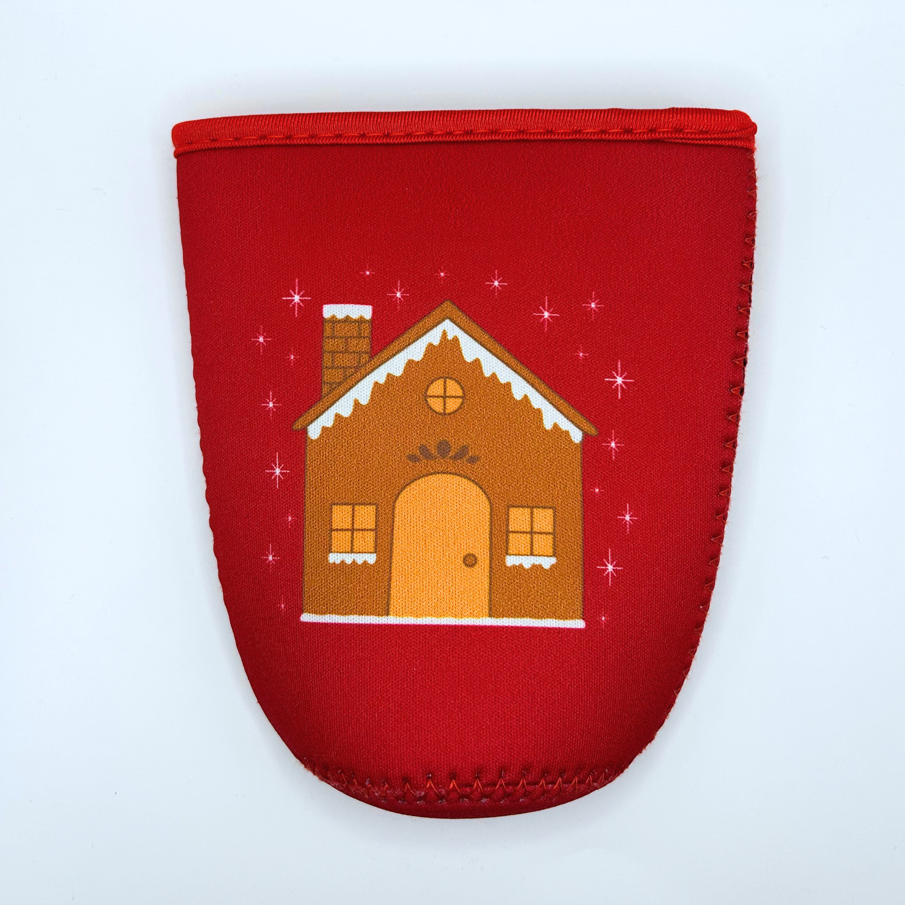 Sun and Mind Co. - Wholesale Drink Huggers & Koozies - Holiday Gingerbread House Iced Coffee Drink Sleeve2