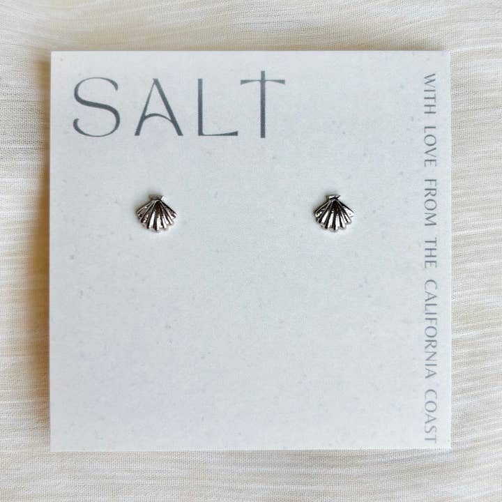 SALT by Sarah Curtis - Wholesale Stud/Post Earrings - SEASHELL STUDS | silver | dainty shell stud earrings0