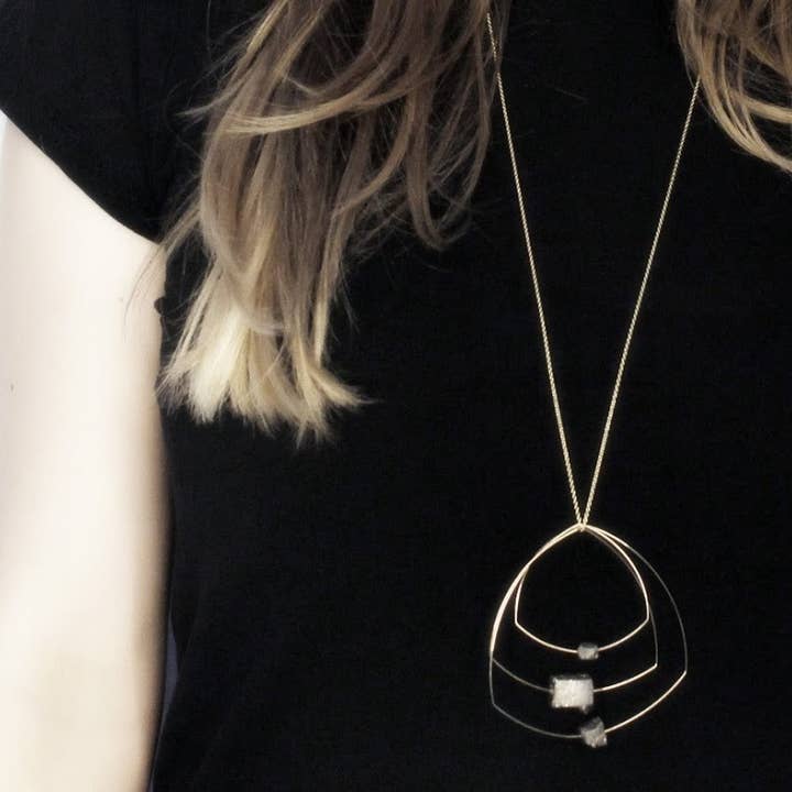 'Morph It!' Necklace with Silverite Labradorite for wholesale by Melissa McArthur - Jewellery Made in London