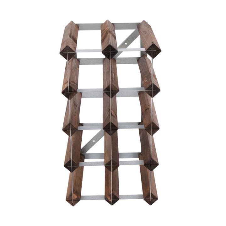 Vinreol 12 flasker mørkt træ for engroshandel hos Hippie de Luxe - Kawai Blendtec