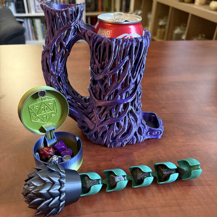 American Carver LLC - Wholesale Dice - Elvin Vine 12oz Dice Tower Mug | TTRPG, D&D, CoC