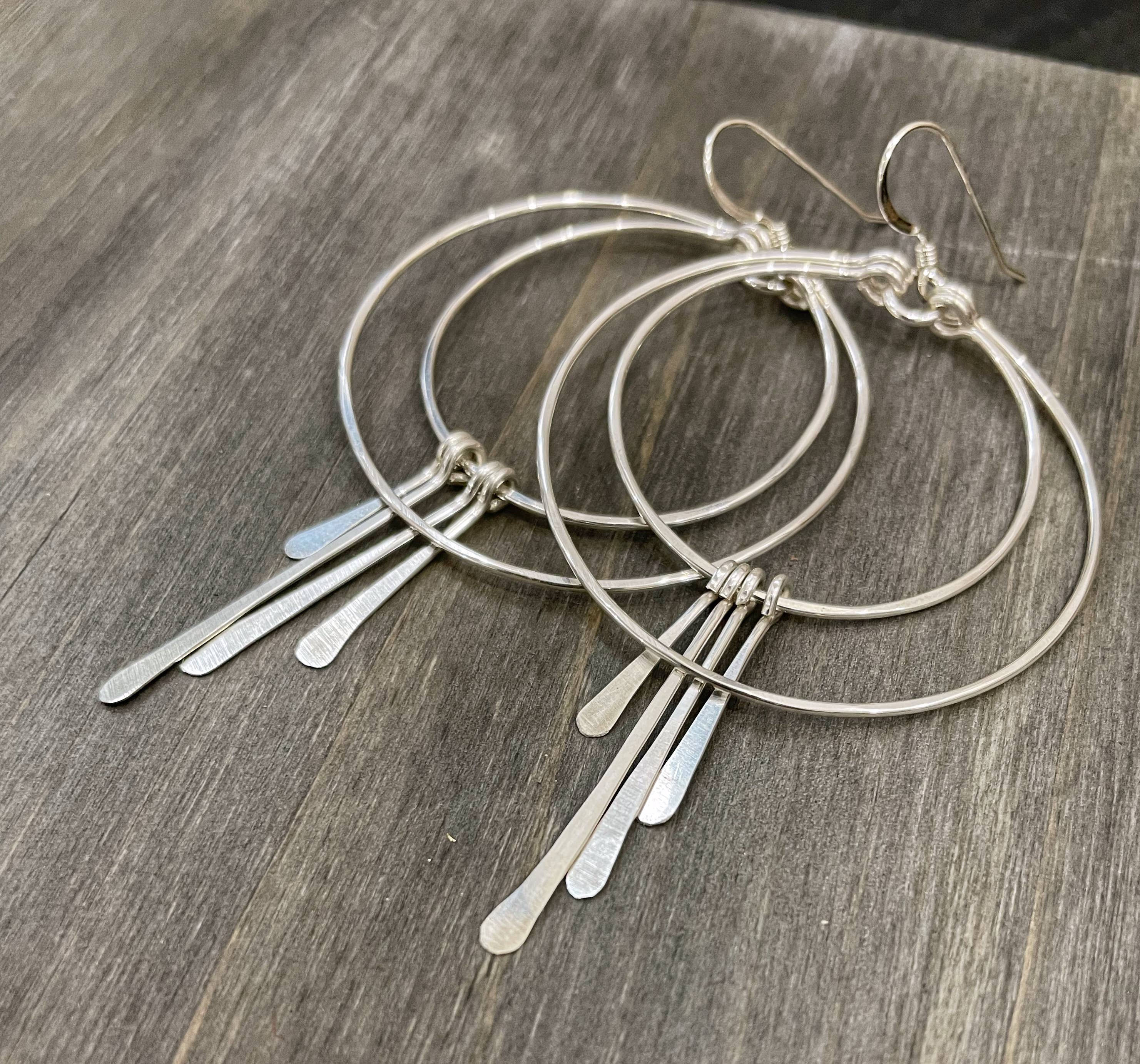 Quinn Sharp Handmade - Wholesale Hoop Earrings - Double Circle Hoop Metal Fringe | 14kt Gold Filled, Sterling3