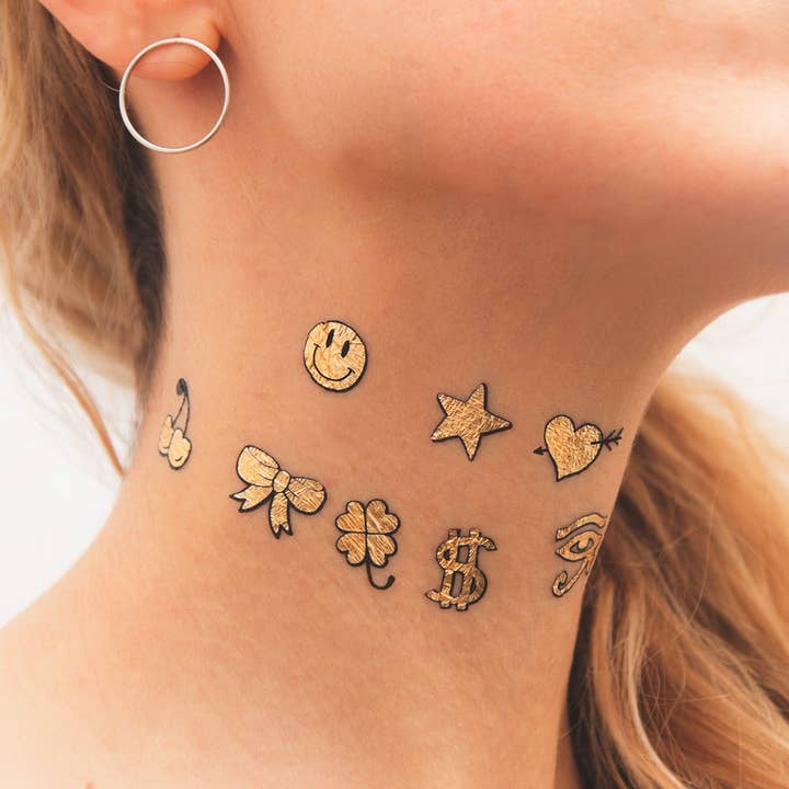 Tattoonie - Venta al por mayor Tatuajes temporales - Tatuaje Mini Golds (pack de 2)