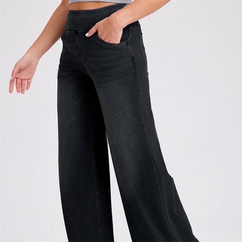 OceanusSwim - Wholesale Jeans - Women's - High Waist Plus Size Straight Jeans0