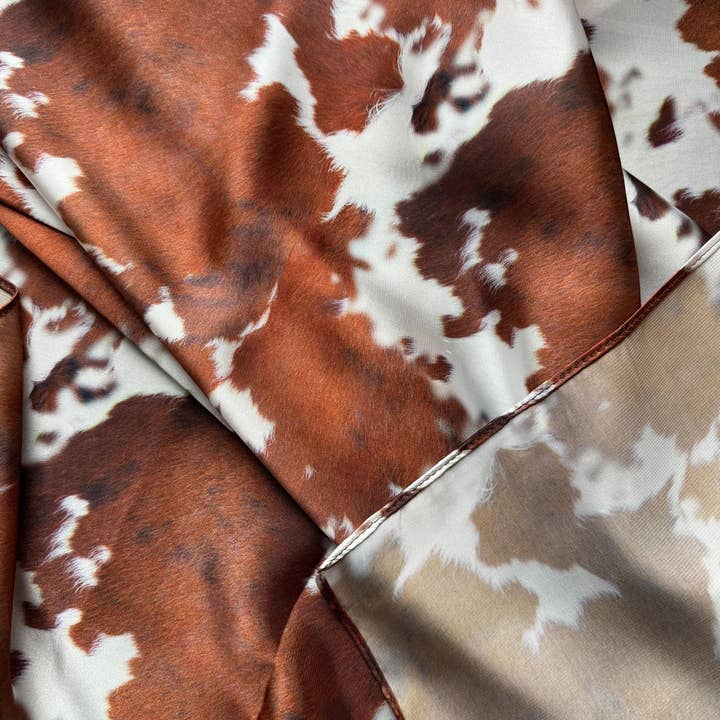 Double B Wild Rags - Venta al por mayor Bandana - Mujer - Pañuelo de Cuello Vaquero Occidental de Piel de Vaca Longhorn Rojo por Double B Wild Rags5