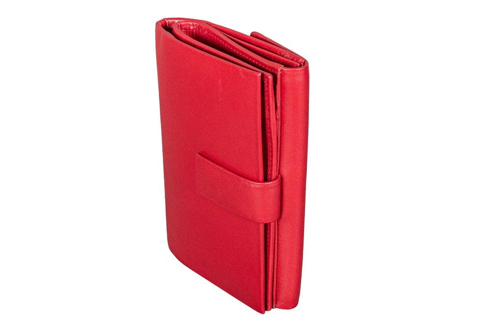 rouge Menzo 7013 portefeuille pour femme rouge / cuir nappa en vente sur Faire4