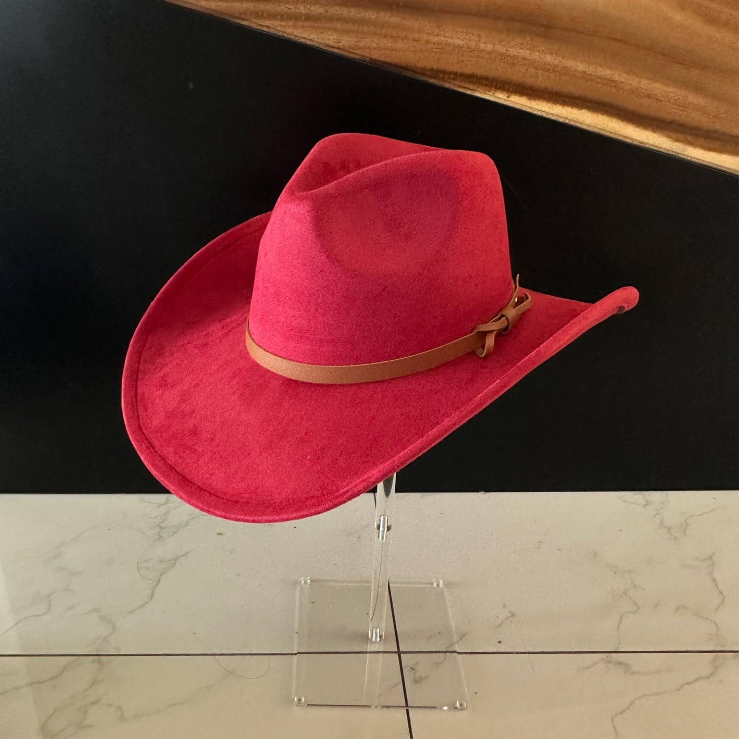 One and Only Accessories - Wholesale Cowboy Hat - Women's - Best sller Fashion Vegan suede cattleman cowboy hat  (Copy)21