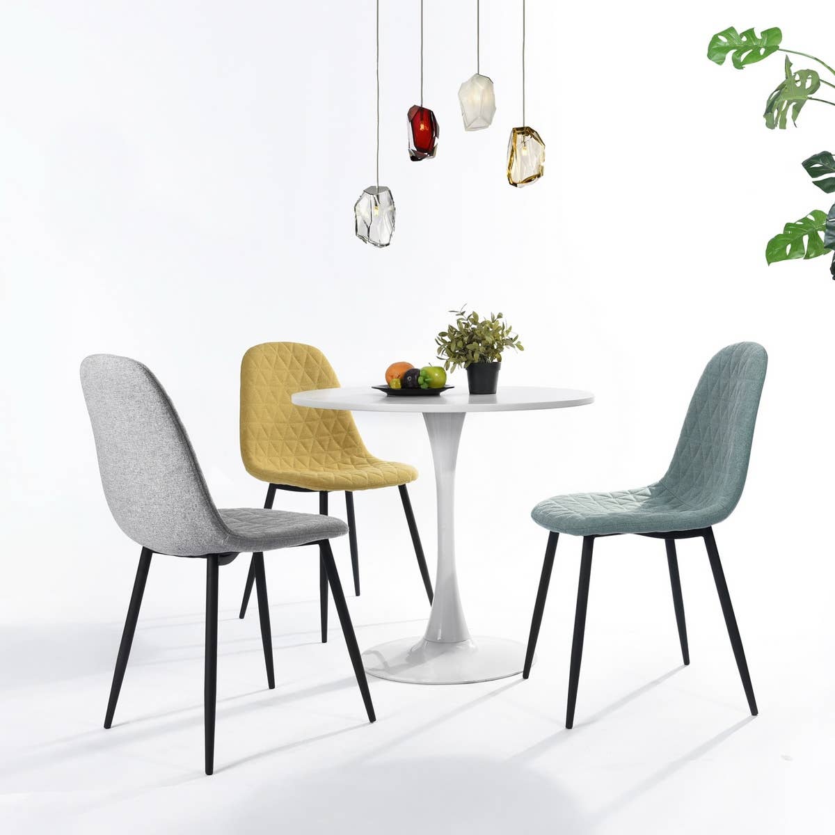 39F Inc. - Wholesale Side Table - 31.5'' Round Dining Table White/Black1