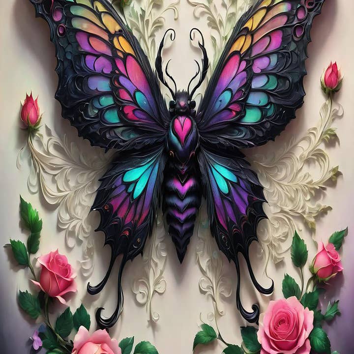 Crow Butterfly Horror - Wholesale Sign - Gothic Metal Sign A5