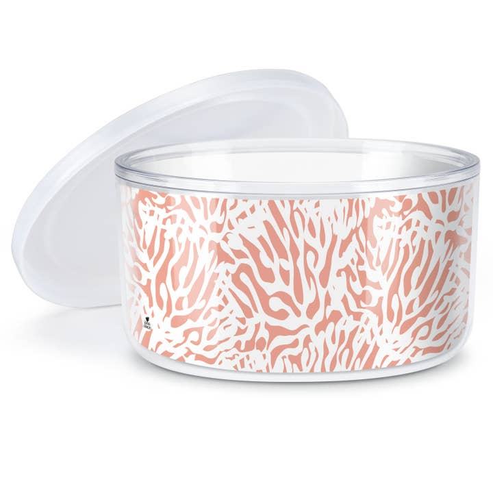 Insulated Plastic Travel Bowl w/ Lid 22 Oz.-Coral Vibes for wholesale by Conimar Promotions