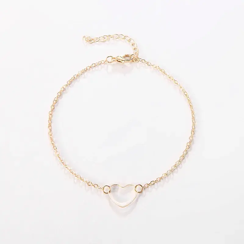 Magnifique Hearts - Wholesale Link & Chain Bracelet - Dainty Gold Heart Charm Bracelet – Adjustable Lobsterclosure0