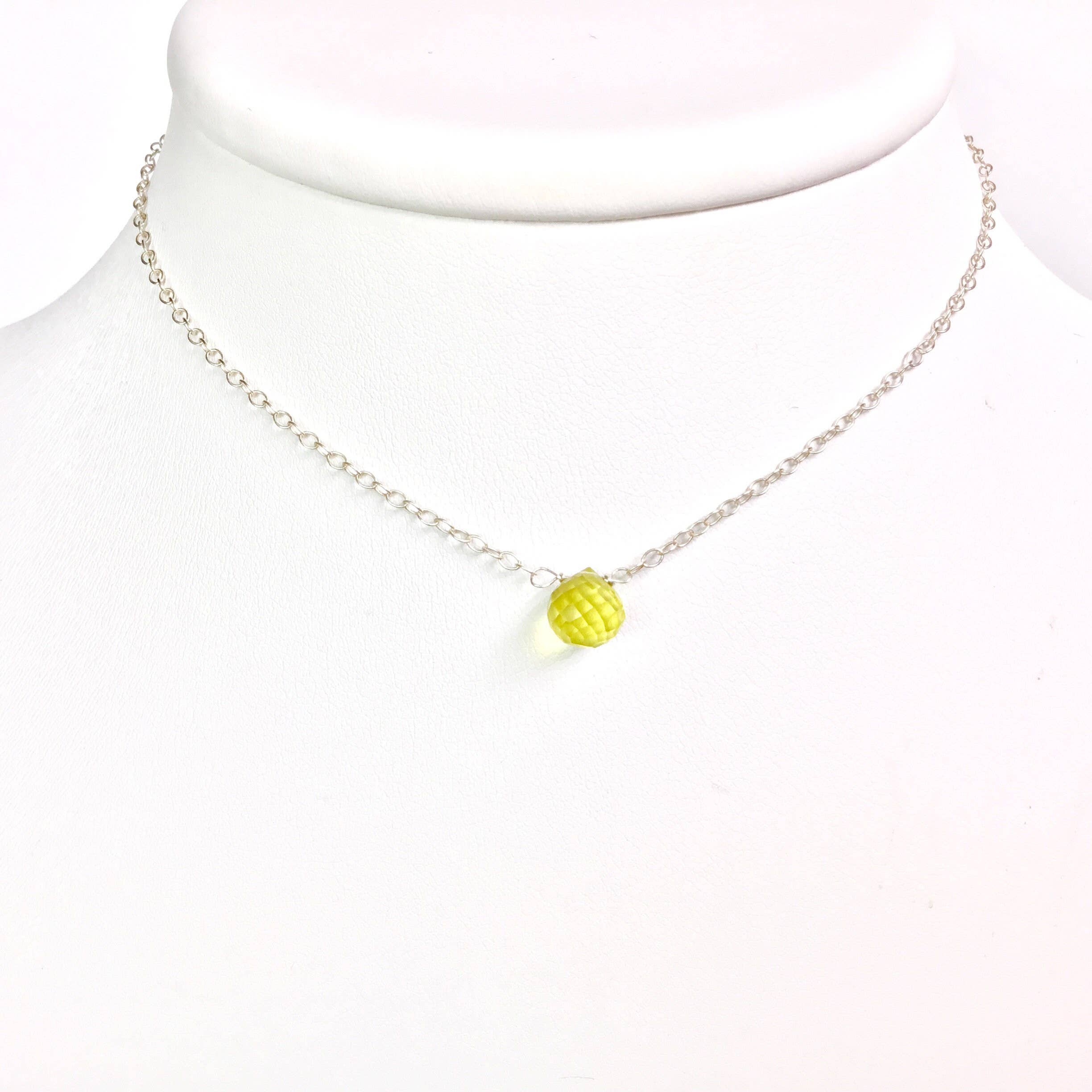 Aspasia Jewellery – Engroshandel Halskæde med vedhæng – Lille Gemstone halskæde, citron kvarts krystal minimalistisk1