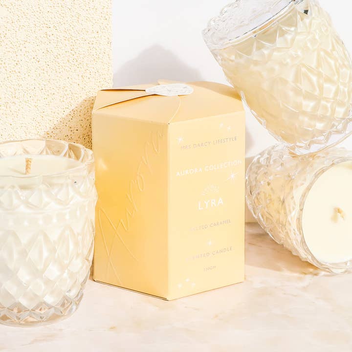 Mrs Darcy - Wholesale Jar/filled candle - Aurora Candle - Lyra - Salted Caramel