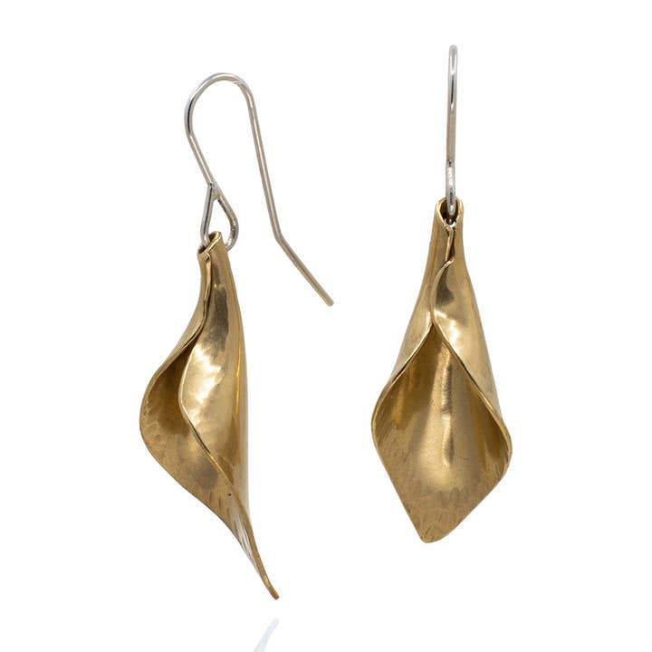 DMG Designs - Wholesale Dangle Earrings - Calla Lily Dangle Earrings | Natural Brass0