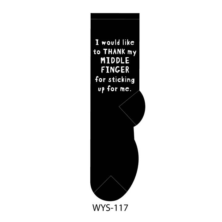 Jeg vil gerne takke min langfinger for at stikke op for mig for engroshandel hos FOOZYS Fun Socks