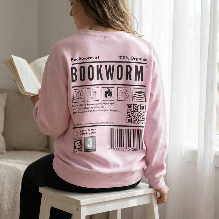 MagicMerchEmporium - Vente Sweat-shirt à imprimés – femme - Sweat-shirt à code-barres Bookworm4
