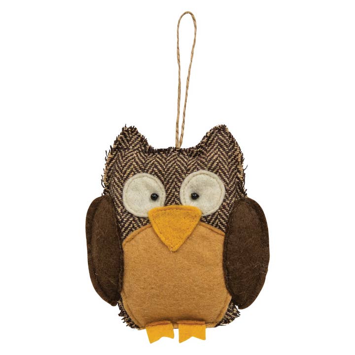 Stoff-Eulen-Verzierung für den Großhandel von The Hearthside Collection