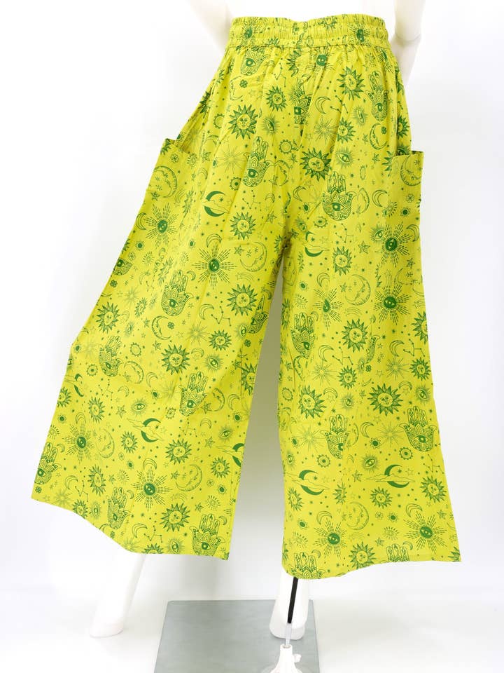 Himalaya Handmade - Wholesale Pants – Women's - Cotton Hippie Handmade Harem Celestial Print Wide Leg Bohemian Trousers10