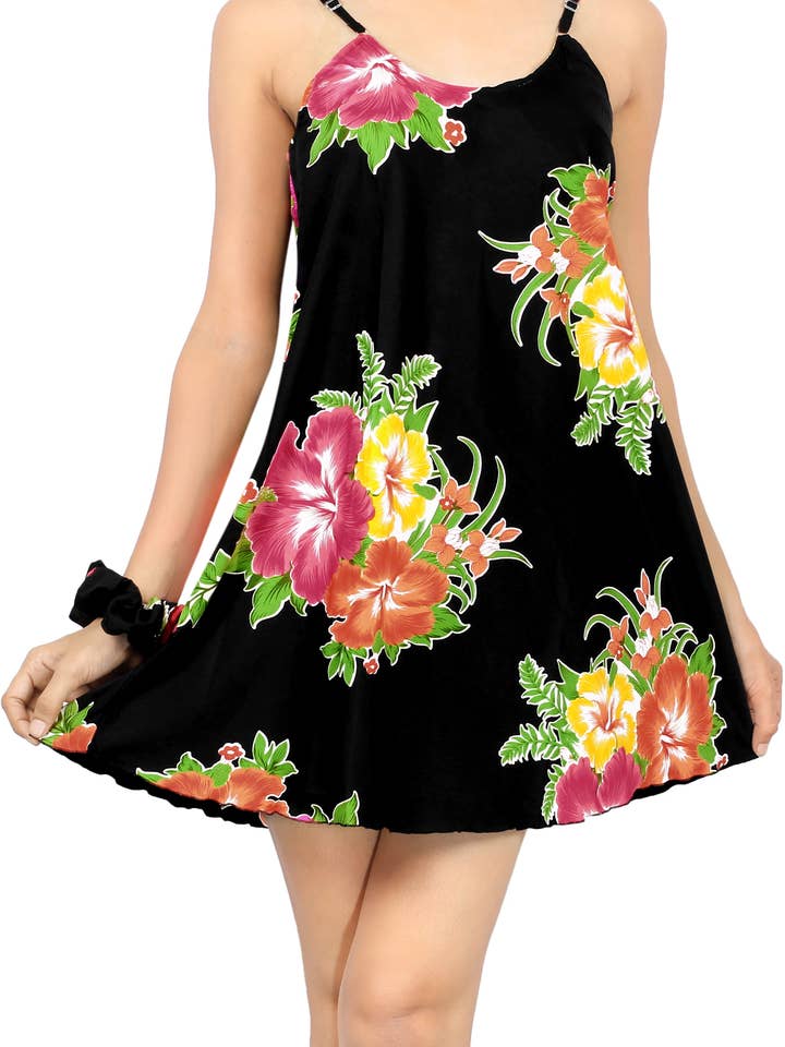 Women's Mini Beach Dress Boho Flowy Party Dress Tunic T-shi for wholesale by LA LEELA \ HAPPY BAY