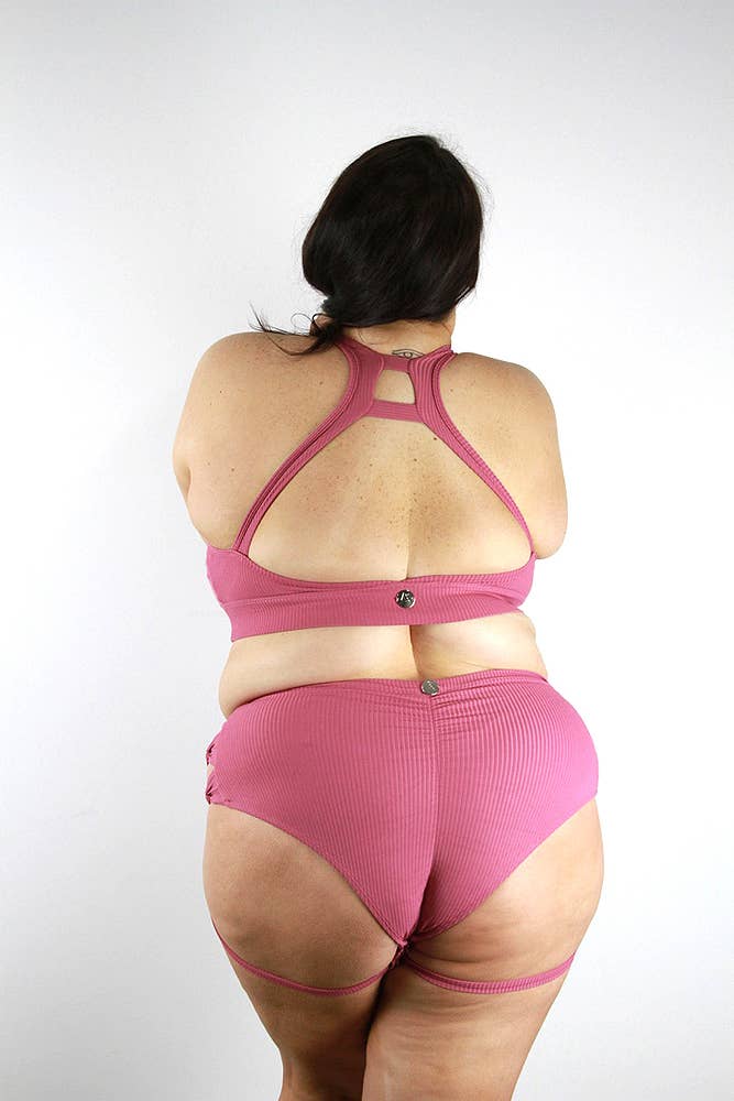 Sasha Mid Waist Garter Short - Dusty Pink  for wholesale on Faire5
