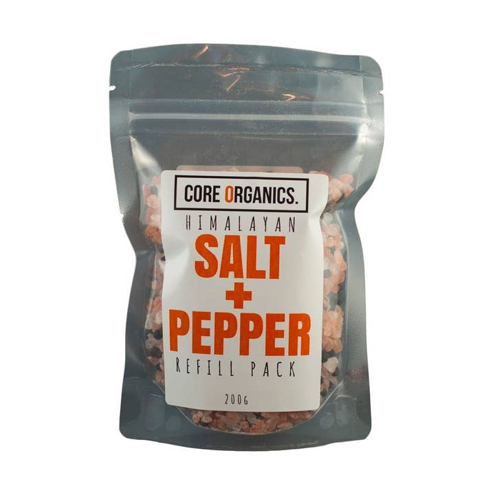 Pickle & Spice Pink Himalayan Salt & Organic Pepper Re-fill 200g Per Unit for wholesale by Pickle and Spice