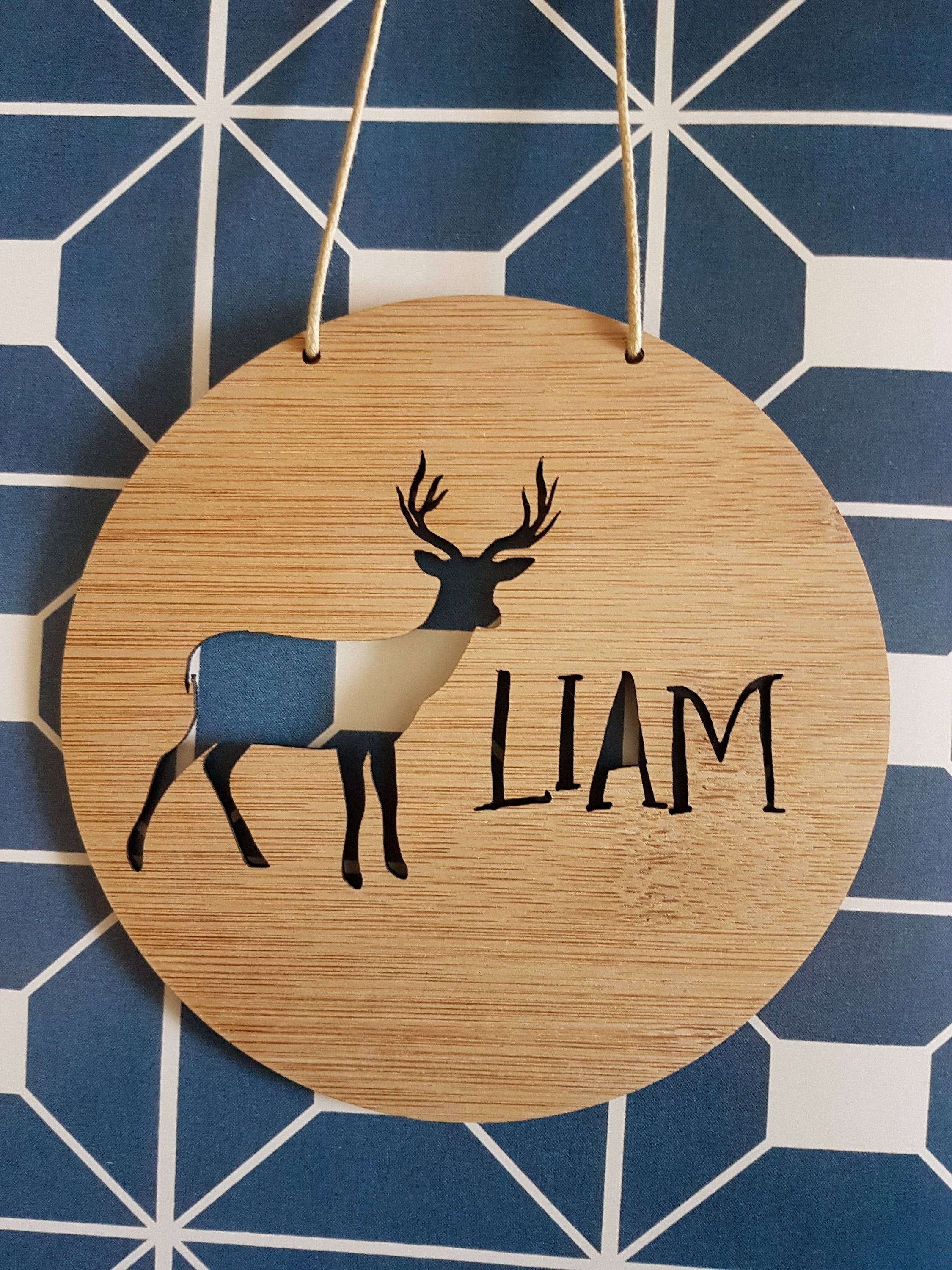 Little Birdy Finds - Wholesale Wall Decor - Kids & Baby - Personalised Wooden Wall Hanging - DEER/STAG2