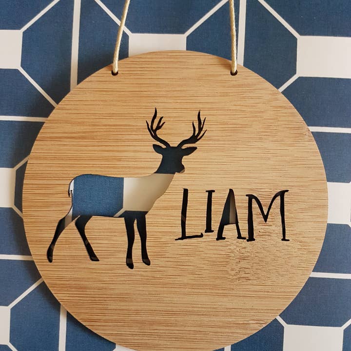 Little Birdy Finds - Wholesale Wall decor – Kids & Baby - Personalised Wooden Wall Hanging - DEER/STAG2