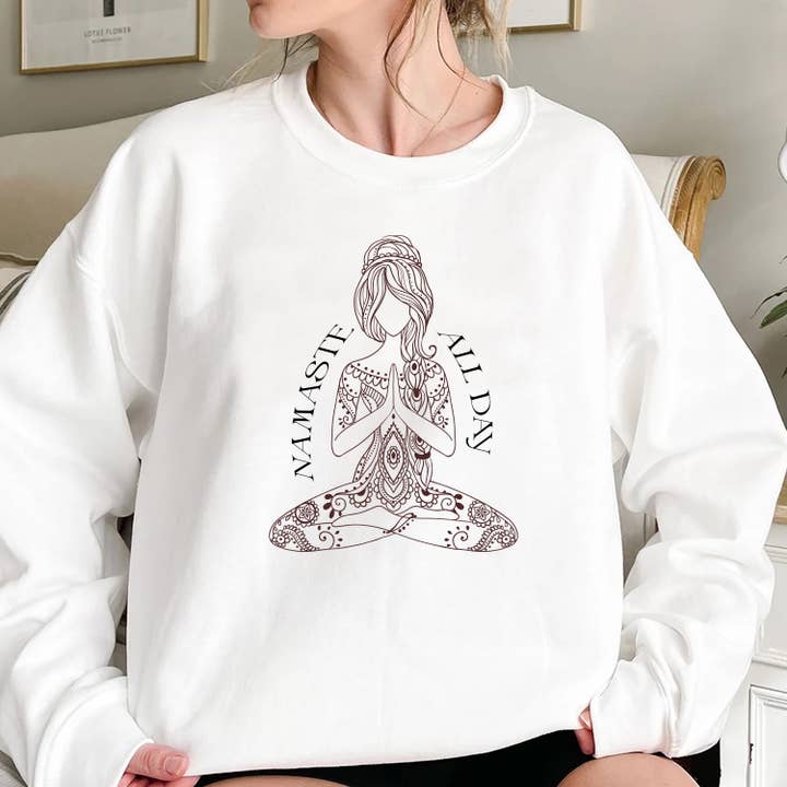 STARCHIS - Wholesale Graphic Sweatshirt - Women's - Graphic sweatshirt - Namaste All day3