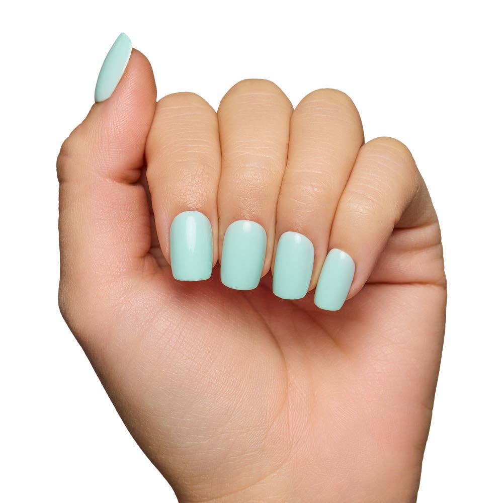 Glamnetic - Wholesale Press-On/Fake Nails - Soft Teal Press-On Nails | Short Squoval Solid Nail4