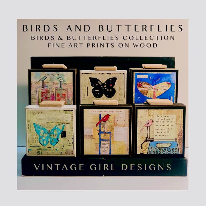 Birds and Butterflies Display for wholesale by Vintage Girl Designs LLC