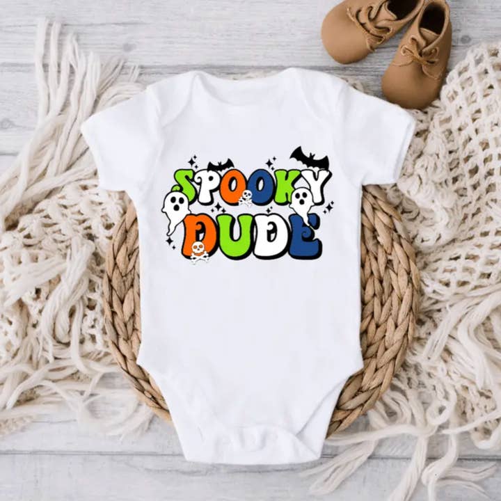 Superbes combinaisons de fantômes d'Halloween colorées pour garçons et garçons Spooky Dude pour la vente par AvaryMaeInspirations