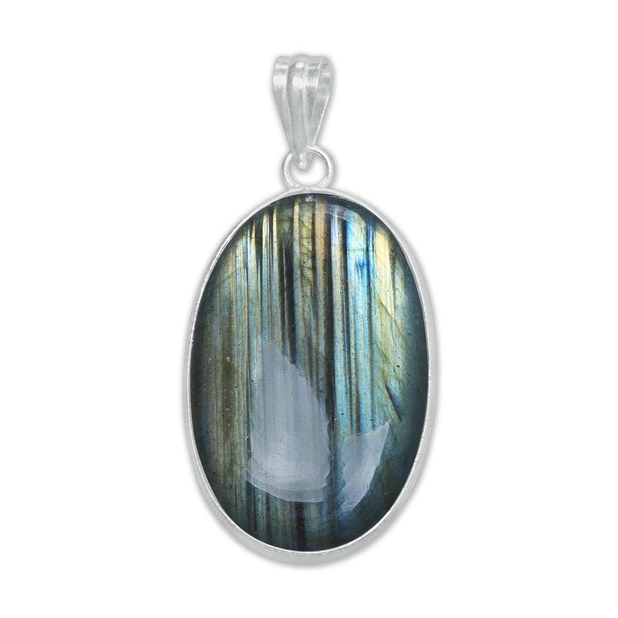 Handmade Jewels - Wholesale Individual Charm/Pendant - Labradorite Minimalist Pendants -  Handmade, Silver-Plated Brass, Wholesale14