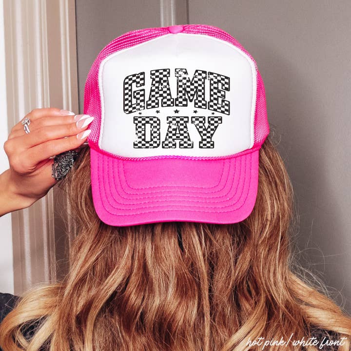 Chloe Vs Tank - Wholesale Trucker Hat - Women's - Checkered Game Day Trucker Hat *9 COLORS1